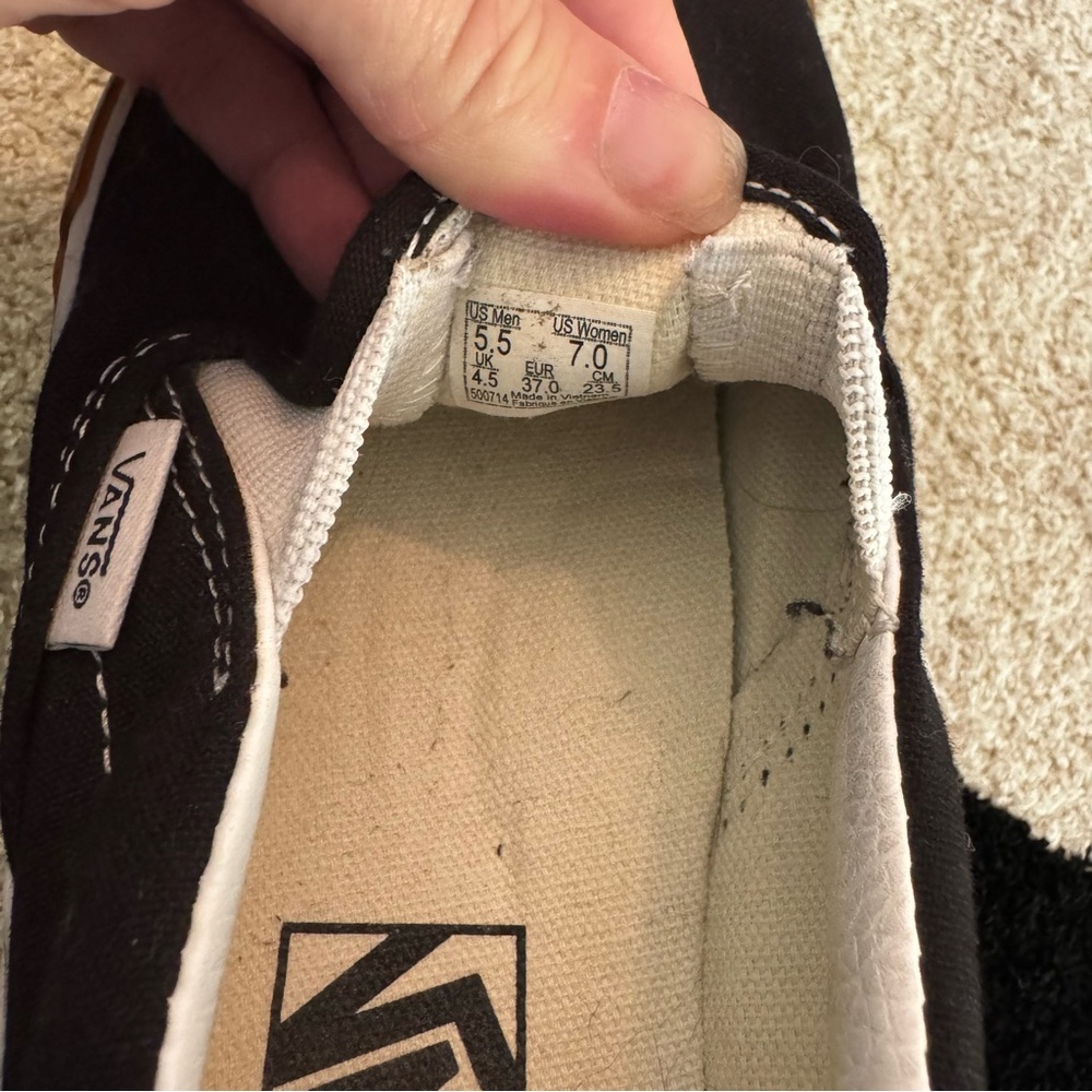 Vans stacked Black and White Sneakers with Brown Accents - Picture 12 of 13